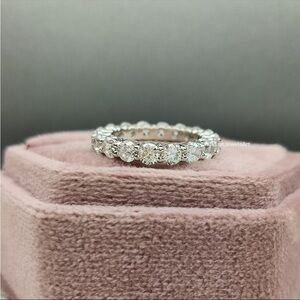 14K Yellow Gold CZ Eternity Band Size 4